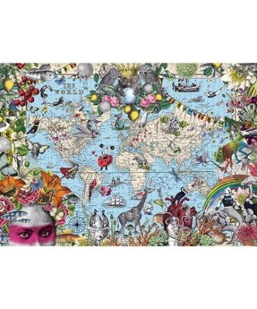 Puzzle 2000p Map Art Quirky World