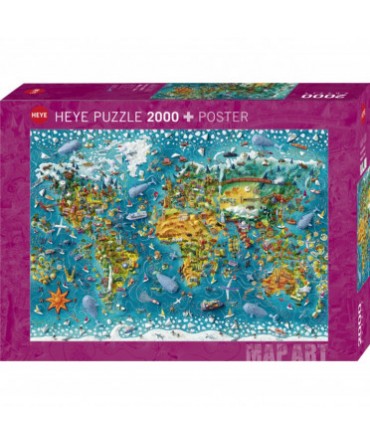 Puzzle 2000p Map Art Miniature World Heye