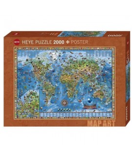 Puzzle 2000p Map Art  Amazing World Heye