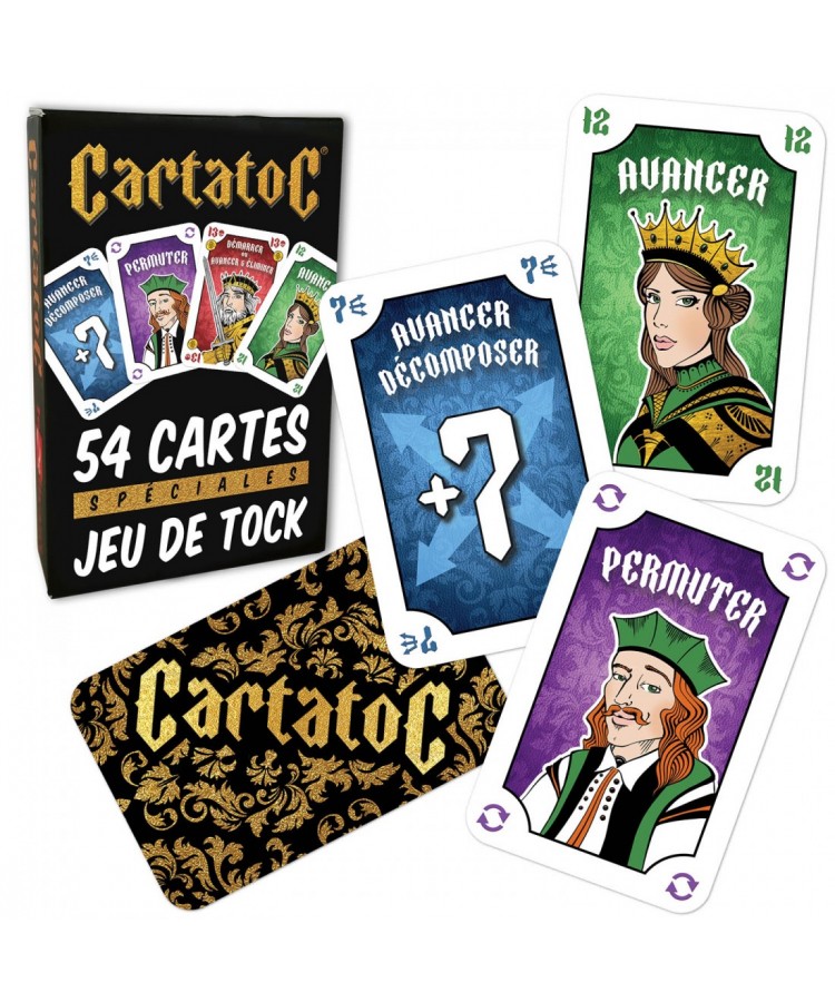 Jeux en bois - Jeu de Cartes TOCK - CartatoC, 54 cartes sur laboite