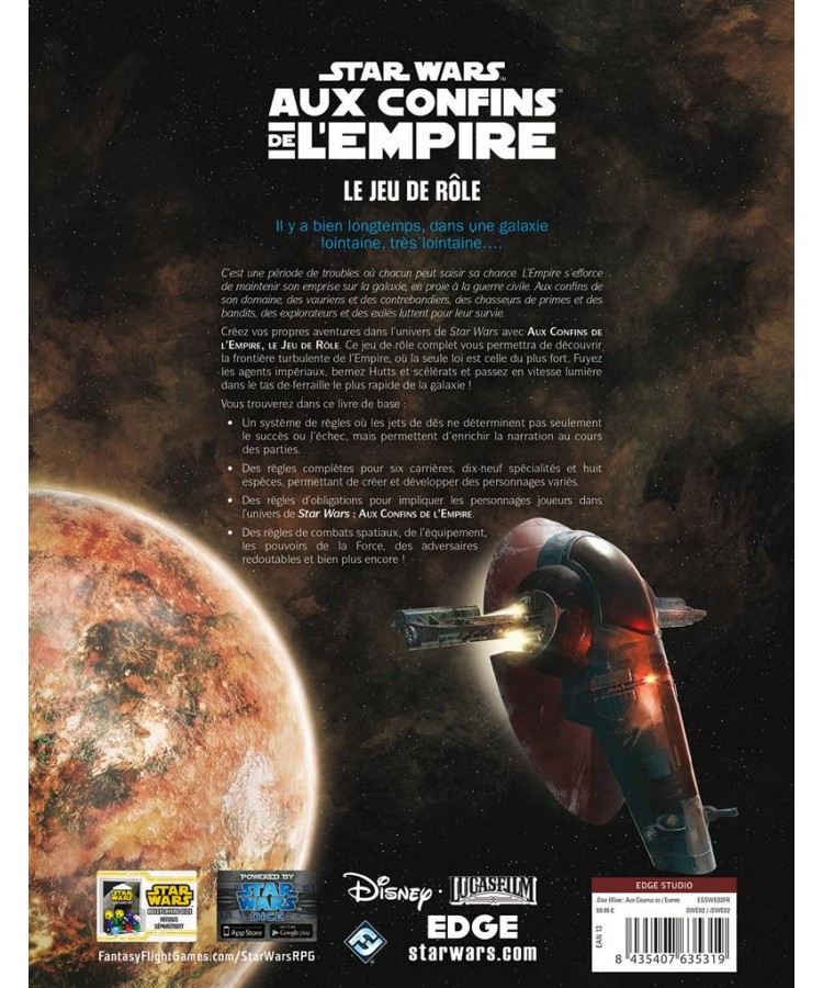 Star Wars - Star Wars Aux Confins de l'Empire JDR Livre de règles s