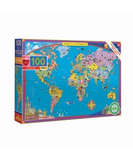 Puzzle Carte du Monde 100 Pièces